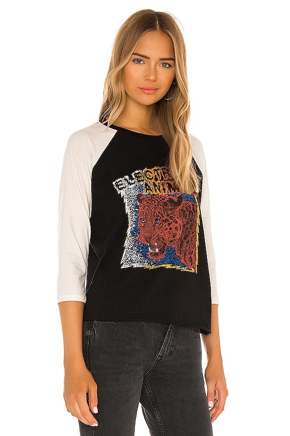 view 2 of 4 The Concert 3/4 Sleeve Cut Off Top in Electric Animal