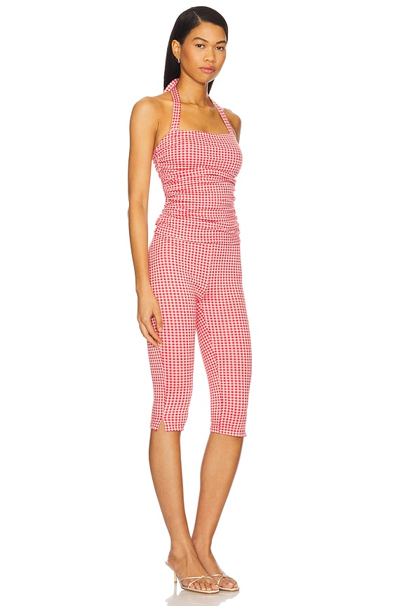 view 2 of 4 Brea Capri Set in Red Gingham