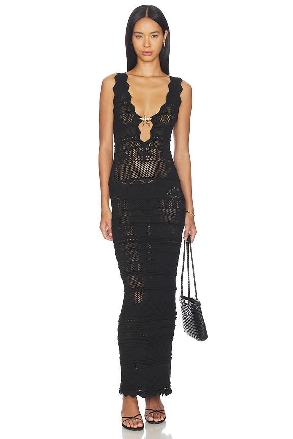 view 1 of 4 Cattleya Crochet Maxi Dress in Black