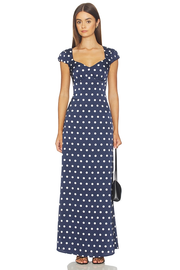 view 1 of 3 VESTIDO DOROTHY in Navy & White Dot