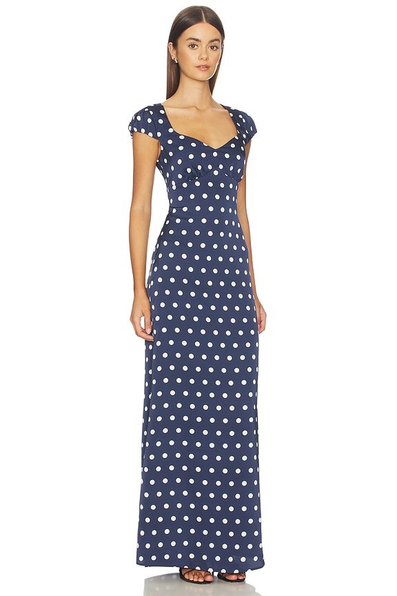 view 2 of 3 VESTIDO DOROTHY in Navy & White Dot