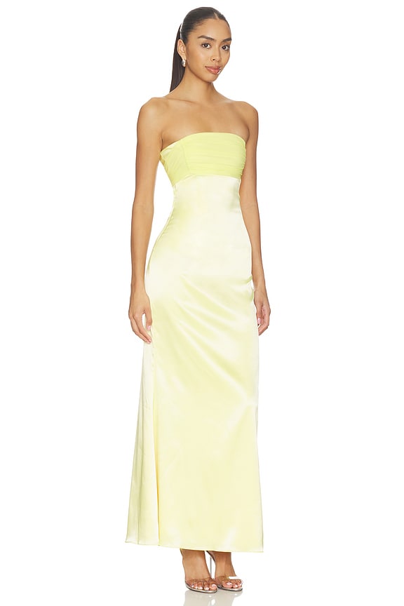 view 2 of 3 Renata Strapless Gown in Yellow