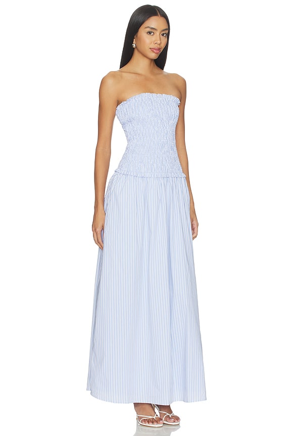 view 2 of 3 Izabella Strapless Maxi Dress in Blue Stripe