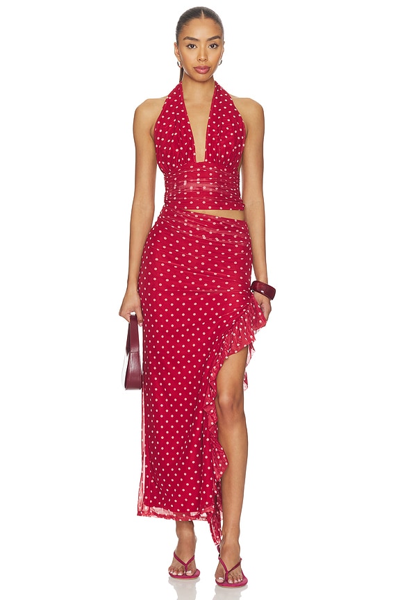 view 1 of 5 ROBE DELIA in Cherry Polka Dot
