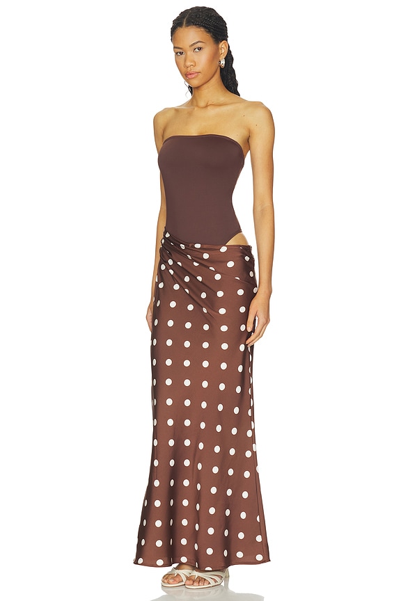 view 2 of 3 VESTIDO KAECIE in Brown & White Dot