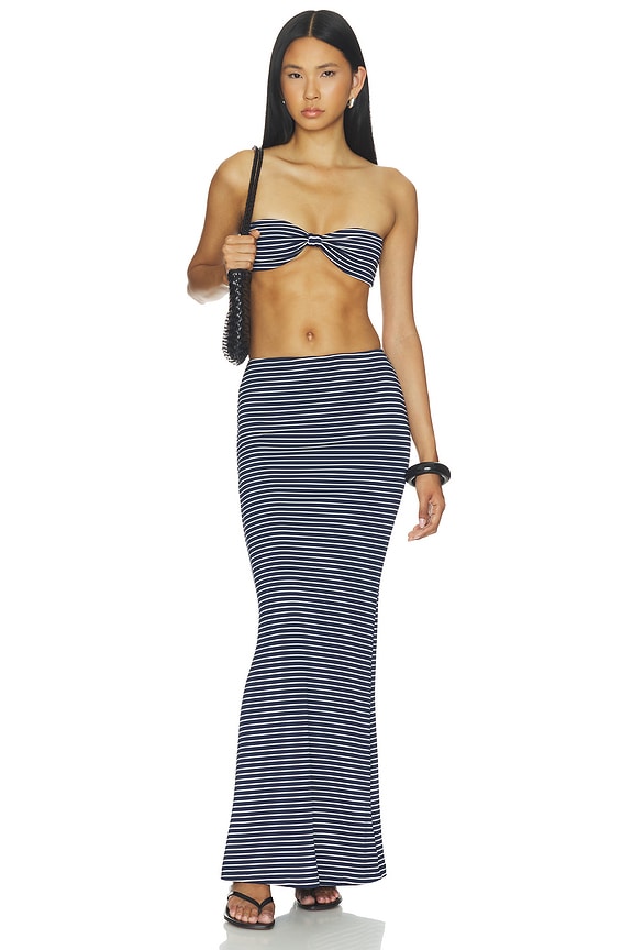 view 1 of 4 FALDA MARCELA in Navy Stripe
