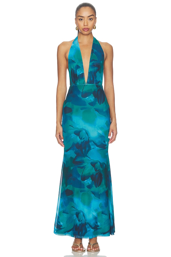 view 1 of 3 Lailah Halter Maxi Dress in Blue Multi