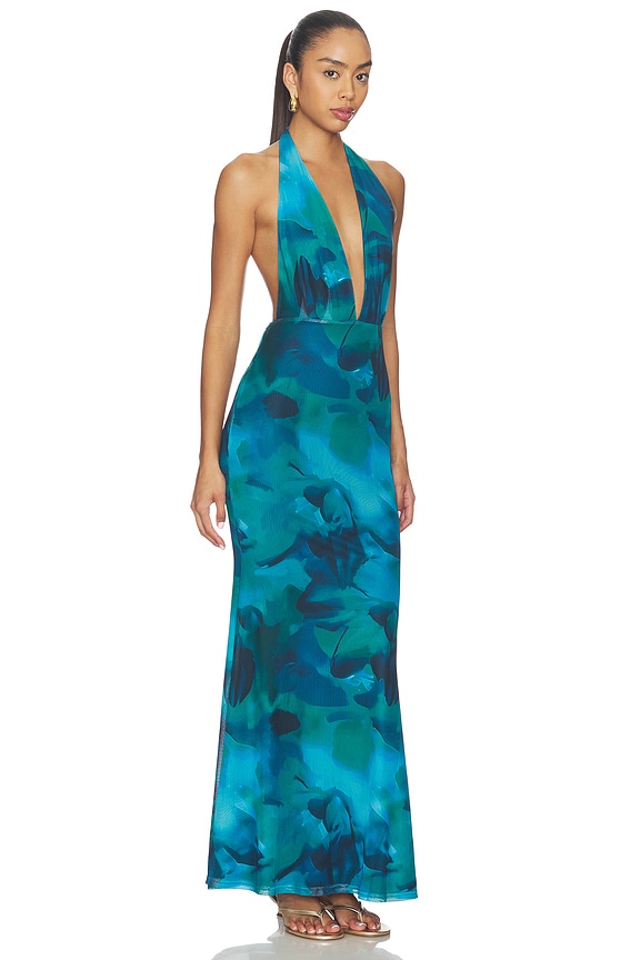 view 2 of 3 Lailah Halter Maxi Dress in Blue Multi