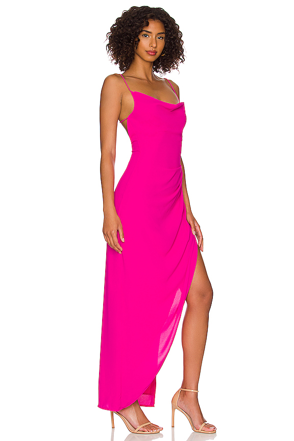 view 2 of 3 Catalina Wrap Maxi Dress in Hot Pink