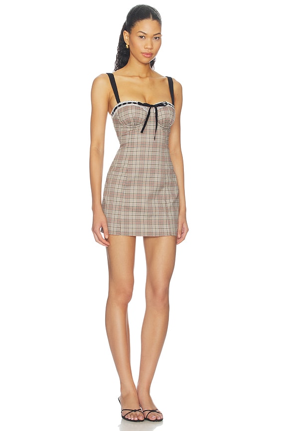 view 2 of 4 Flora Mini Dress in Brown Plaid