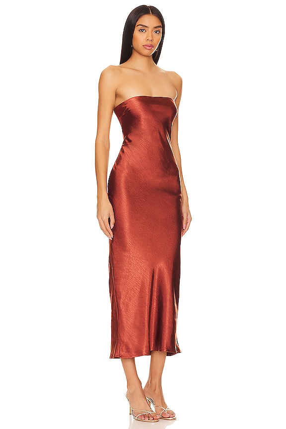 view 2 of 3 ROBE MAXI EMMA STRAPLESS in Chocolate