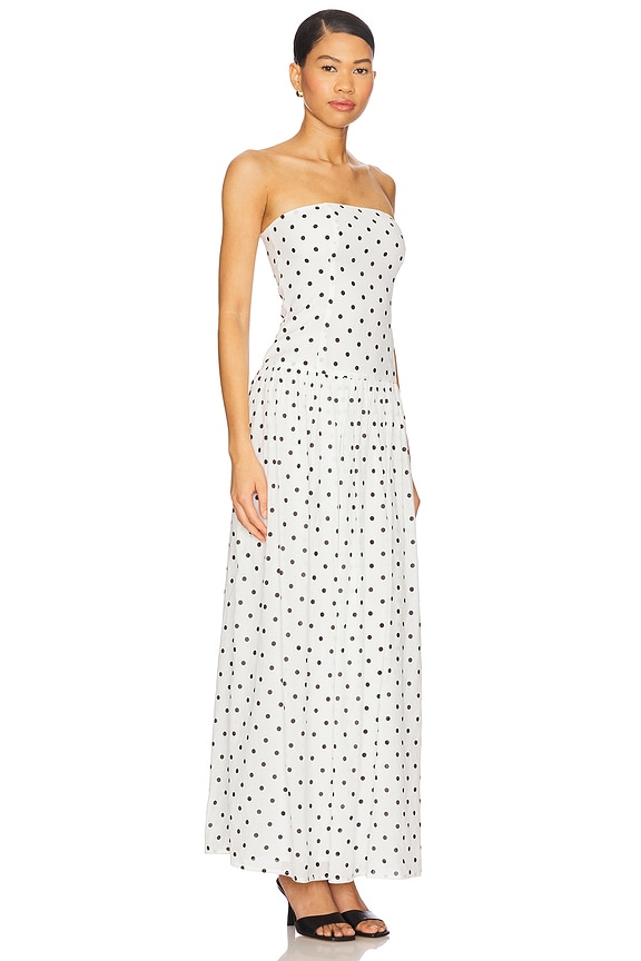 view 2 of 4 Celsee Strapless Maxi Dress in White & Black Dot