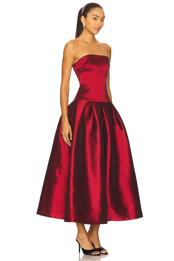 view 2 of 3 Cambria Strapless Dress in Dark Red