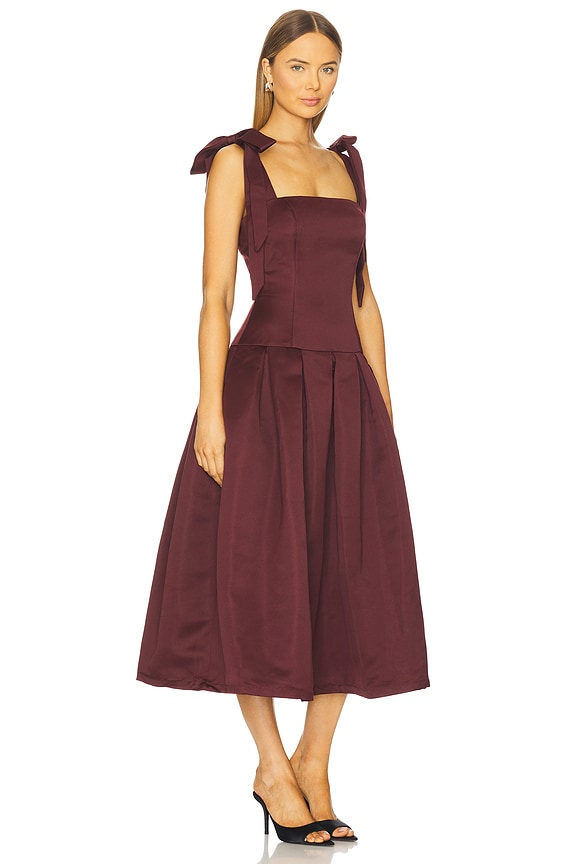 view 2 of 3 Iva Midi Dress in Burgundy