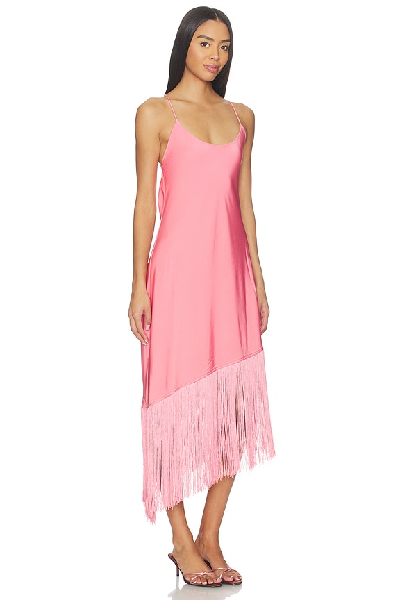 view 2 of 5 Natalina Fringe Midi Dress in Pink