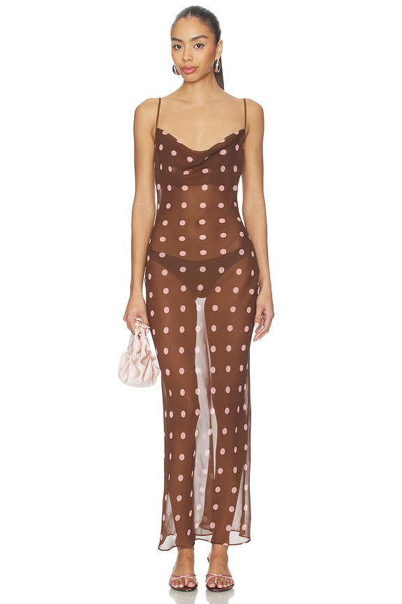 view 1 of 3 ROBE DANIKA in Brown & Pink Dot