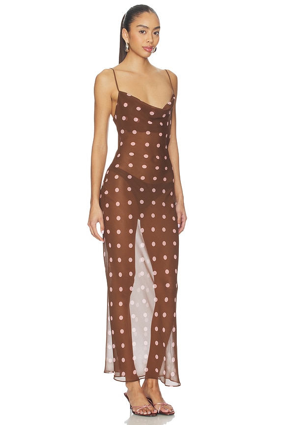 view 2 of 3 ROBE DANIKA in Brown & Pink Dot