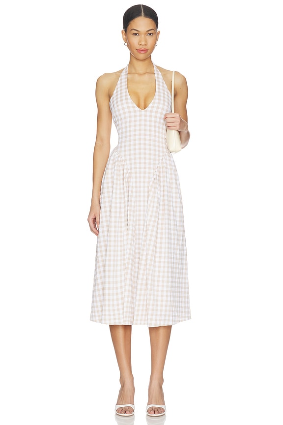 view 1 of 4 VESTIDO LOTTIE in Nude Gingham