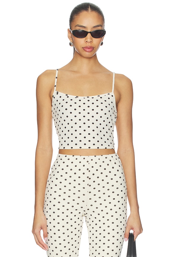 view 2 of 6 Iris Cardigan Set in Cream & Black Dot