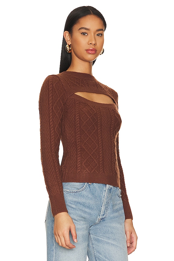 view 2 of 4 Zaria Cut Out Sweater in Chocolate