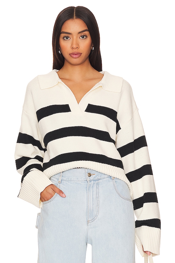 MORE TO COME Tatia Sweater in White & Black | REVOLVE