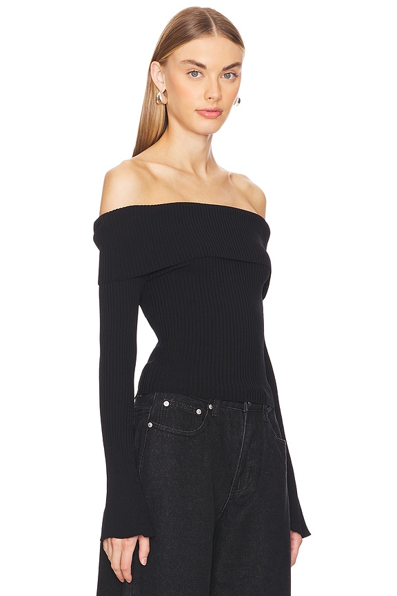 view 2 of 4 Candace Off Shoulder Sweater in Black