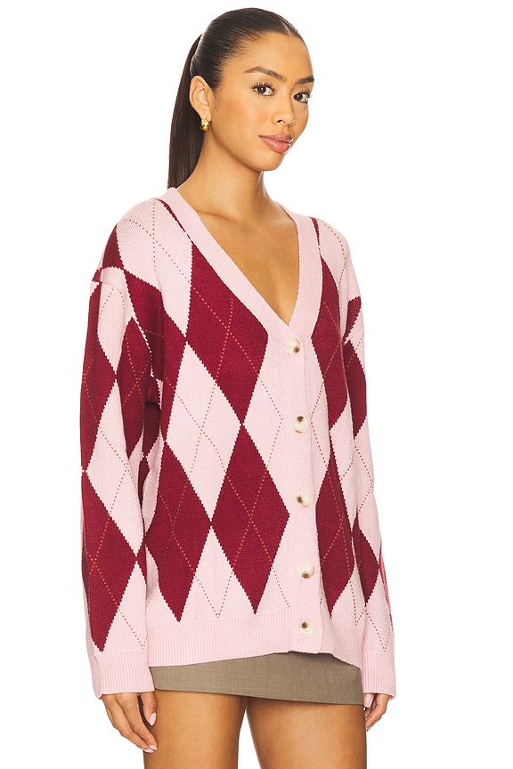 view 2 of 4 Josie Argyle Cardigan in Pink Multi