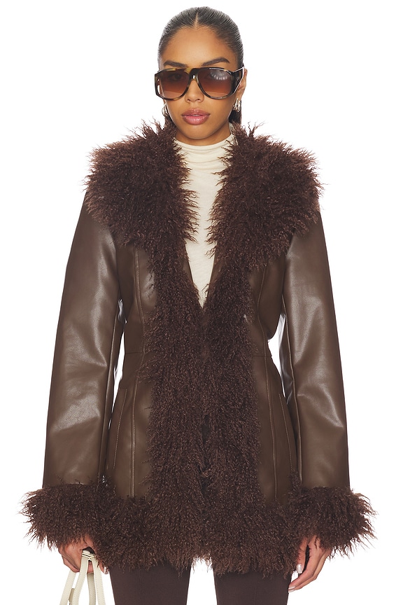view 2 of 5 Athena Shaggy Jacket in Brown