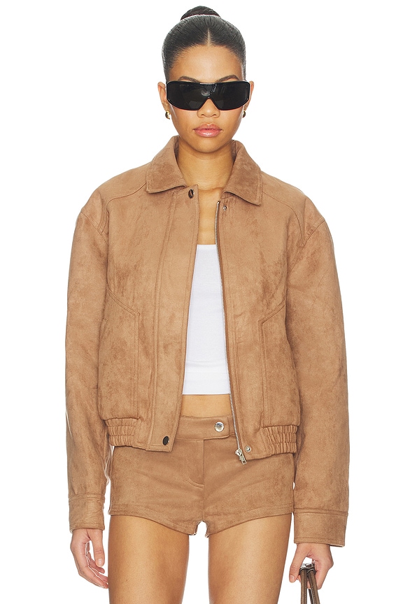 view 1 of 5 Graysen Faux Suede Jacket in Tan