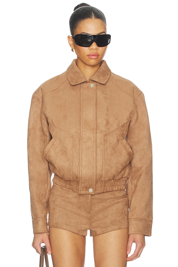 view 2 of 5 Graysen Faux Suede Jacket in Tan