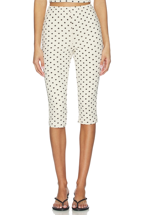 view 1 of 6 Iris Capri in Cream & Black Dot