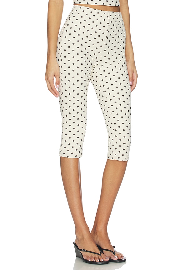 view 2 of 6 Iris Capri in Cream & Black Dot