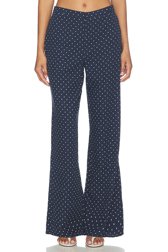 view 1 of 6 Chantelle Pant in Navy & White Dot