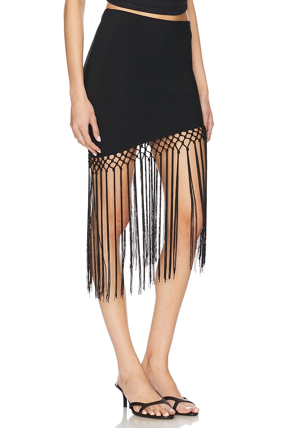 view 2 of 6 Sadie Fringe Skirt in Black