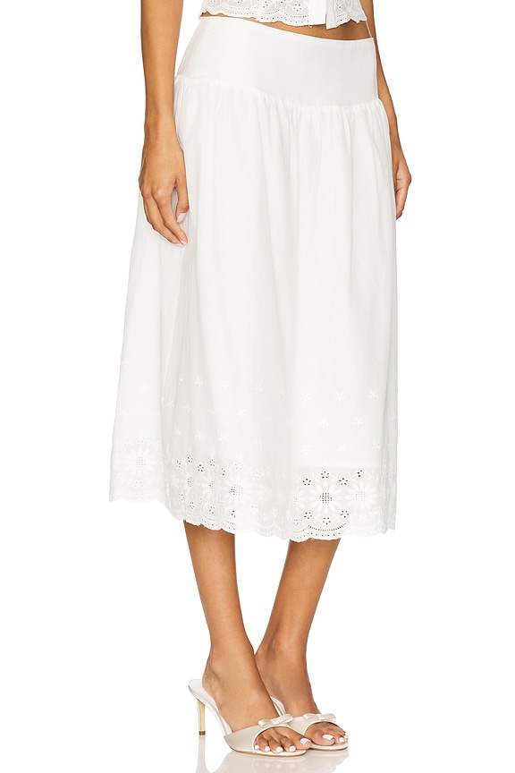 view 2 of 6 Cassandra Midi Skirt in White