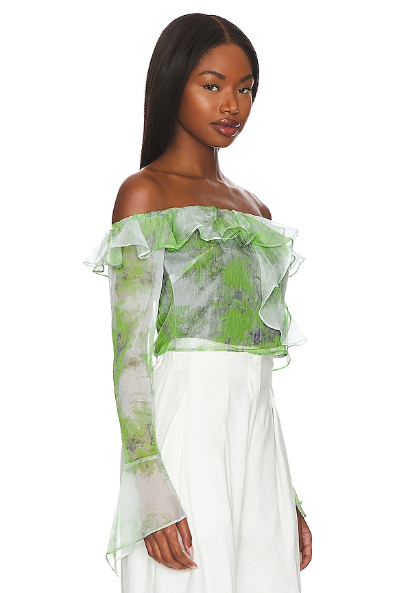 view 2 of 4 Aylin Off Shoulder Top in Green