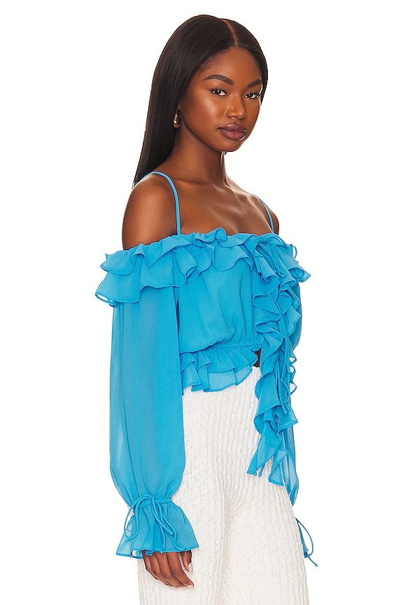 view 2 of 4 Amber Ruffle Top in Blue