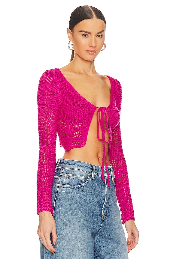 view 2 of 4 Aylin Crochet Top in Hot Pink
