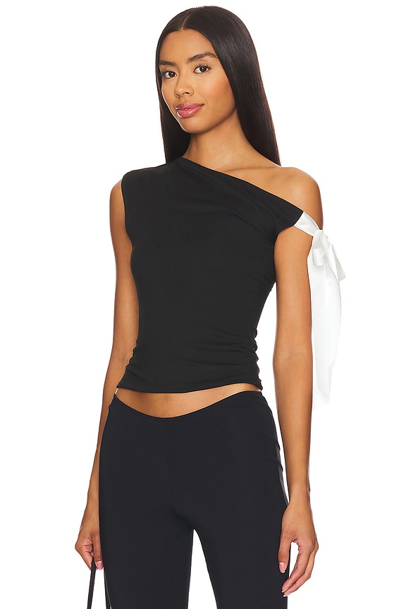 view 2 of 4 Raquel Tie Sleeve Top in Black