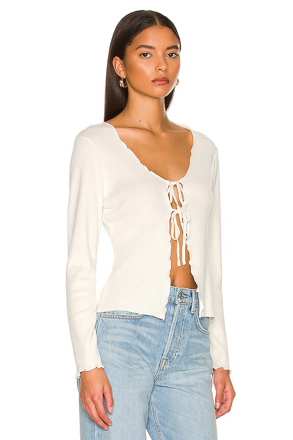 view 2 of 4 Karen Tie Front Top in Ivory