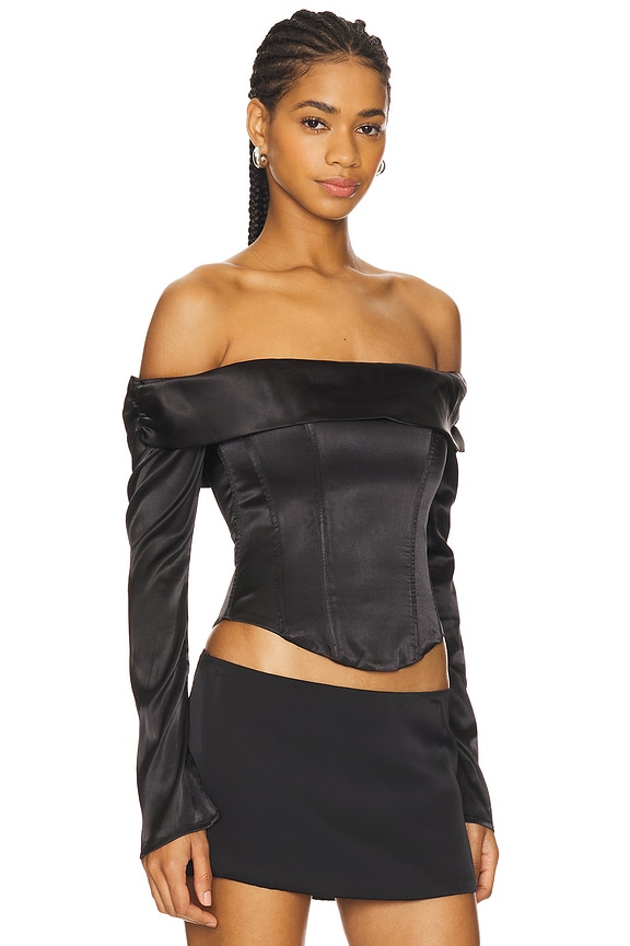 view 2 of 4 Emily Off Shoulder Top in Black