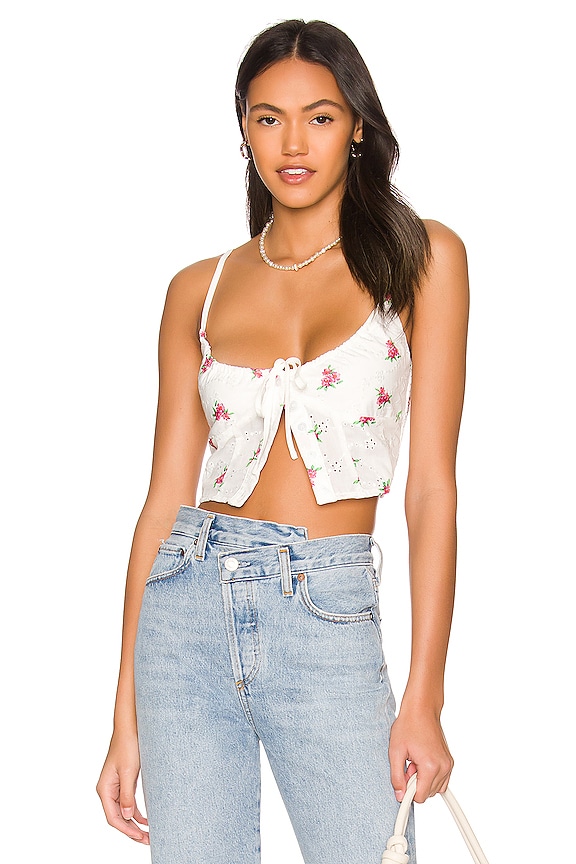 view 2 of 5 Marie Embroidered Cami Top in White Floral