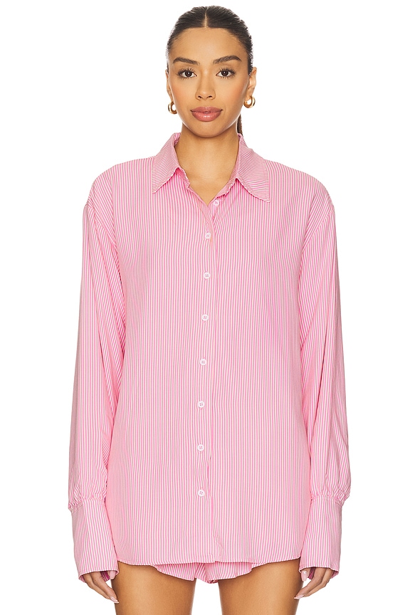 view 2 of 6 Shirlie Button Down Top in Pink Stripe