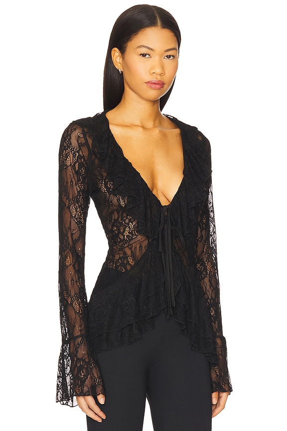 view 2 of 4 Alisia Top in Black Lace