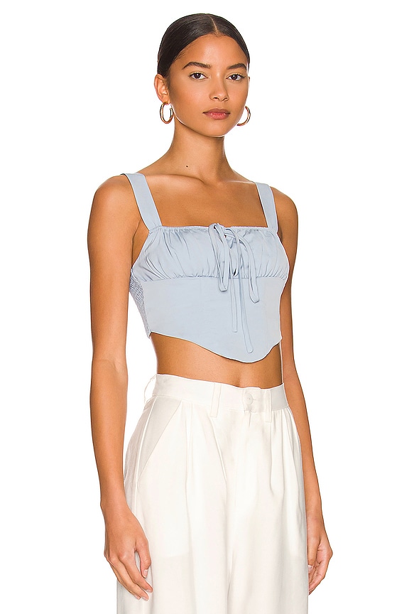 view 2 of 4 Tina Ruched Corset Top in Light Blue