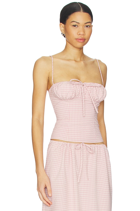 view 2 of 5 Luciya Cami Top in Pink Plaid
