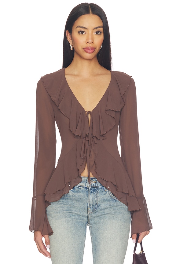view 1 of 4 Alisia Top in Brown