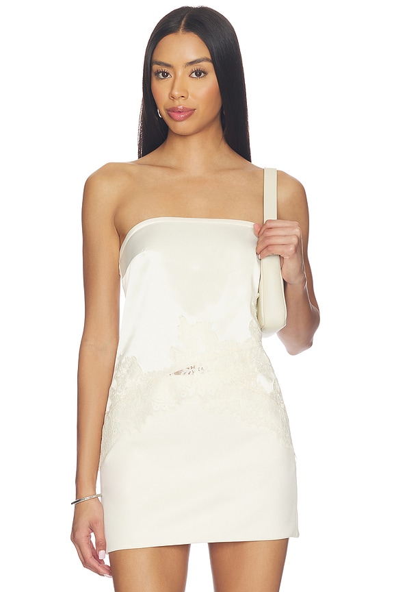 view 1 of 4 Sian Strapless Lace Top in Cream