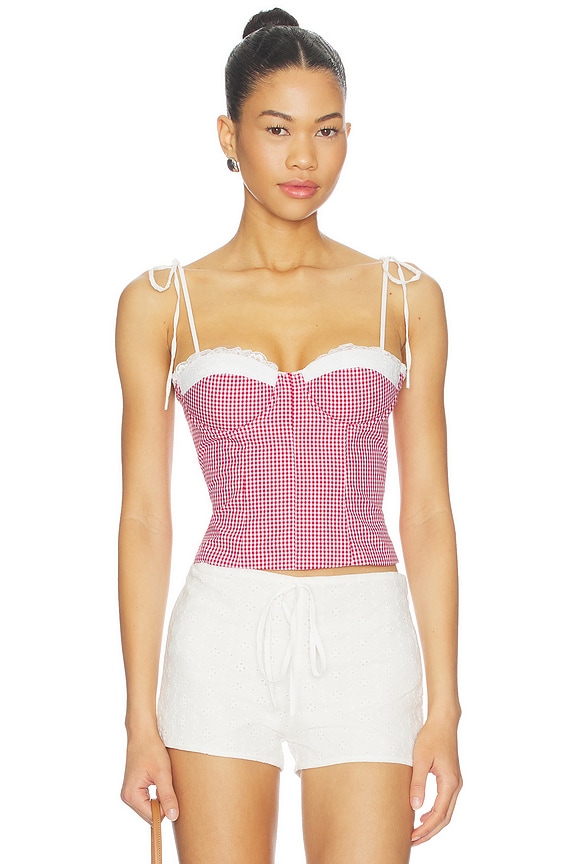 view 1 of 5 Roslyn Top in Red Gingham