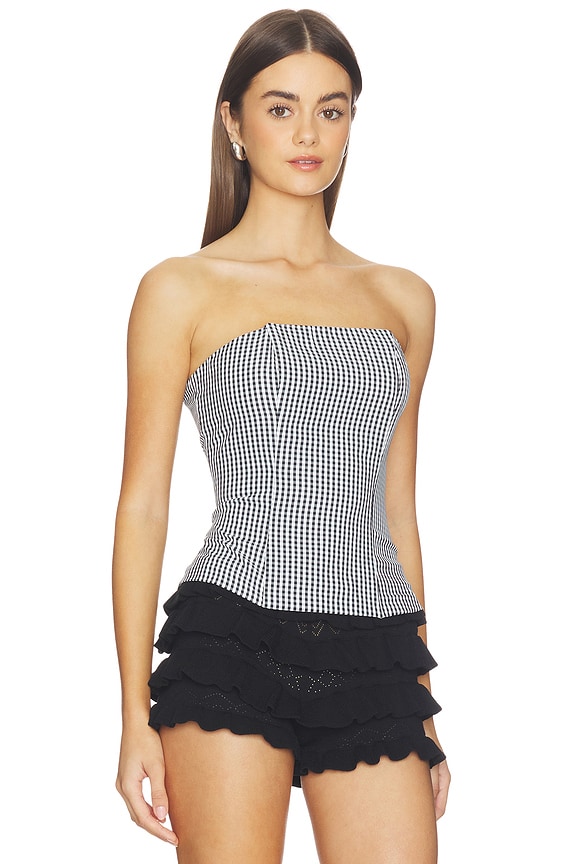 view 2 of 5 Tina Corset Top in Black Gingham